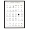 Framed Laundry Symbols Wall Art Canvas, Laundry Room Decor Sign (12 x 16 In)